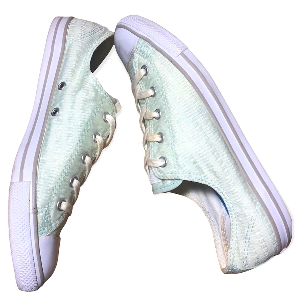 CONVERSE All Star Green/White Women’s Sneakers shoes Sz 9 - Picture 3 of 7